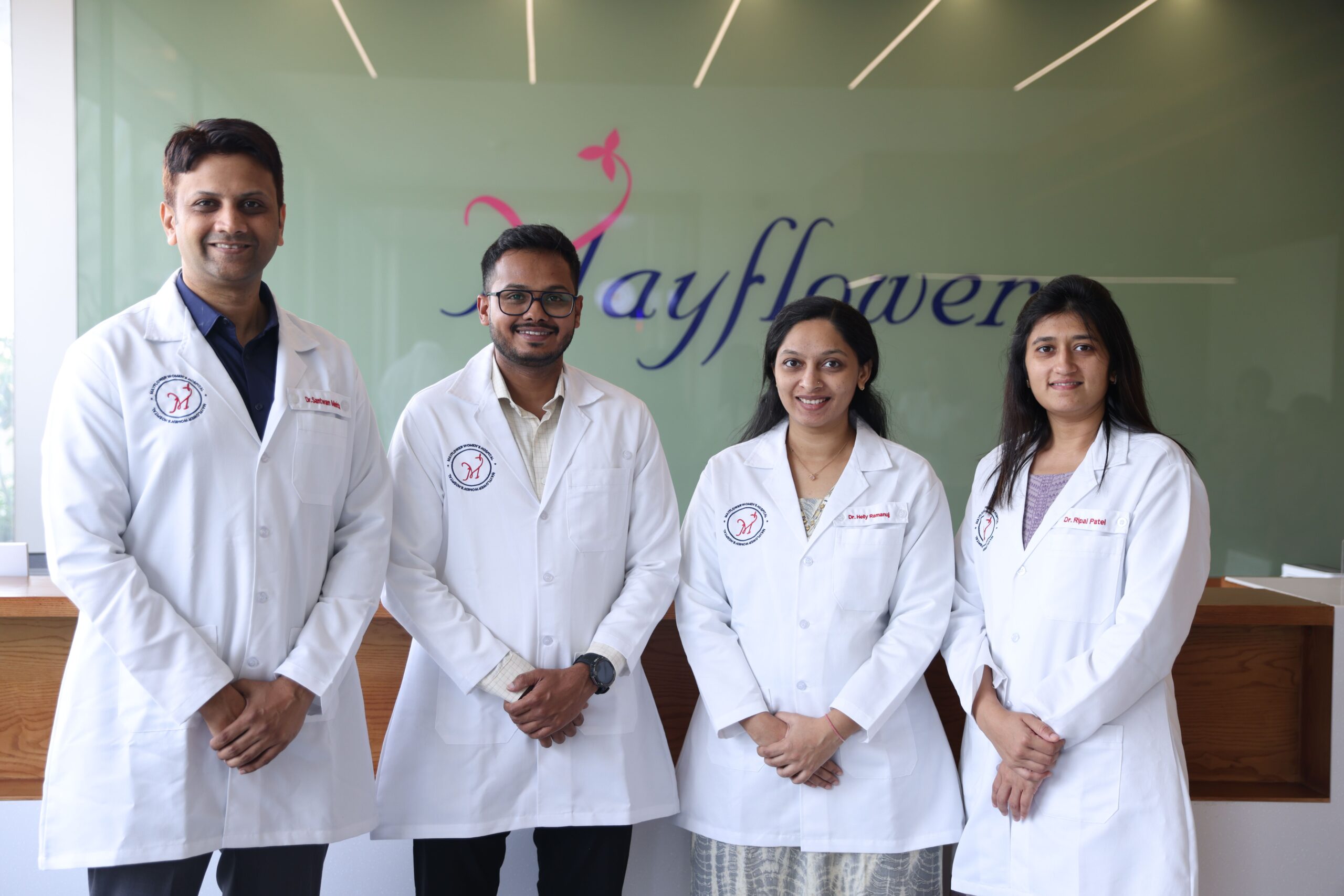 Team of healthcare professionals at Mayflower Clinic, Ahmedabad, enhancing fertility care.